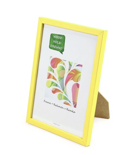 PINIA, drewniana ramka do zdjęć kolorowa żółta (3).JPG