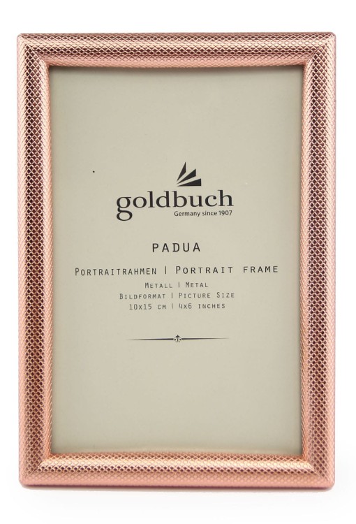 gold buch padua, ramka metalowa dekoracyjna do 10x15, ramka miedziana do zdjęć, ramka lekko różówa foto (2).JPG