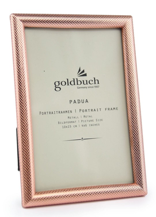 gold buch padua, ramka metalowa dekoracyjna do 10x15, ramka miedziana do zdjęć, ramka lekko różówa foto (6).JPG