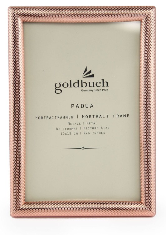 gold buch padua, ramka metalowa dekoracyjna do 10x15, ramka miedziana do zdjęć, ramka lekko różówa foto (8).JPG